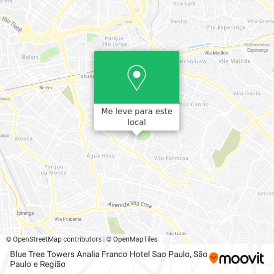 Blue Tree Towers Analia Franco Hotel Sao Paulo mapa