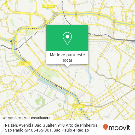 Raizen, Avenida São Gualter, 918 Alto de Pinheiros São Paulo-SP 05455-001 mapa