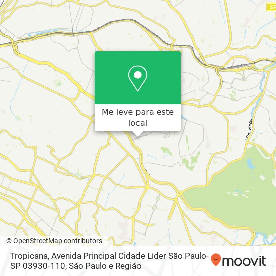 Tropicana, Avenida Principal Cidade Líder São Paulo-SP 03930-110 mapa