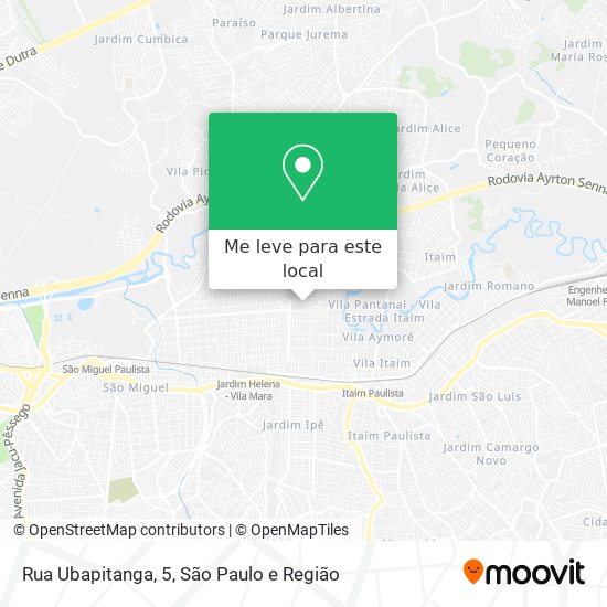 Rua Ubapitanga, 5 mapa