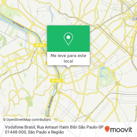 Vodafone Brasil, Rua Amauri Itaim Bibi São Paulo-SP 01448-000 mapa