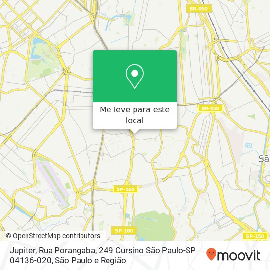 Jupiter, Rua Porangaba, 249 Cursino São Paulo-SP 04136-020 mapa