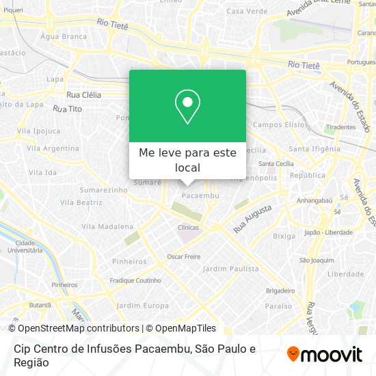 Cip Centro de Infusões Pacaembu mapa