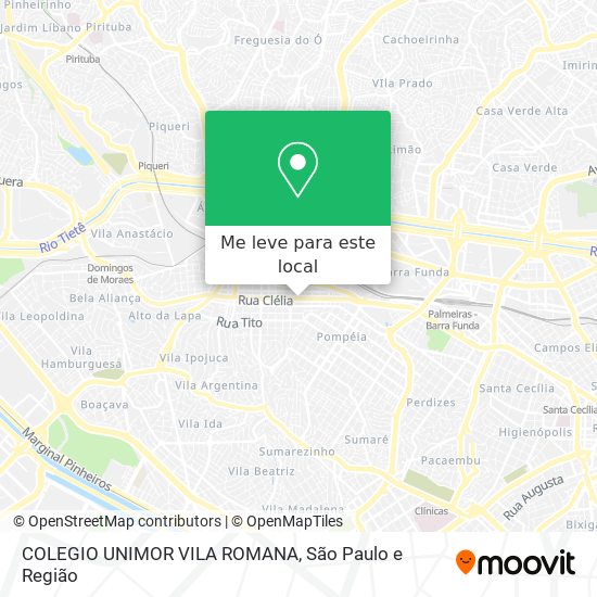 COLEGIO UNIMOR VILA ROMANA mapa