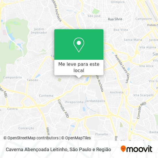 Caverna Abençoada Leitinho mapa
