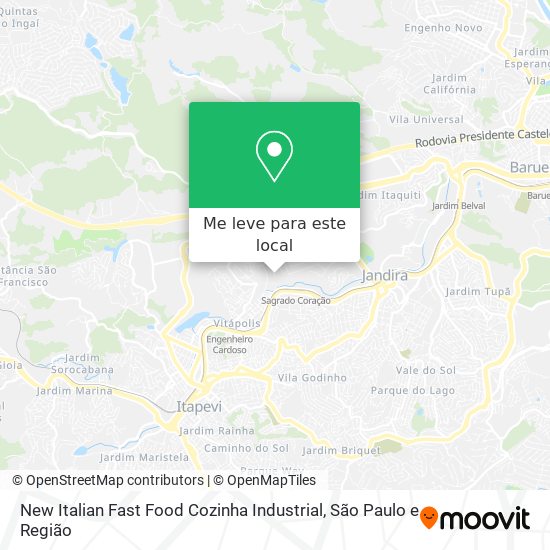 New Italian Fast Food Cozinha Industrial mapa
