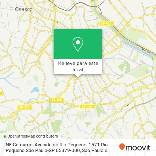 NF Camargo, Avenida do Rio Pequeno, 1571 Rio Pequeno São Paulo-SP 05379-000 mapa
