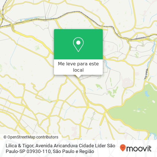 Lilica & Tigor, Avenida Aricanduva Cidade Líder São Paulo-SP 03930-110 mapa