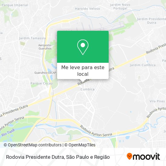 Rodovia Presidente Dutra mapa