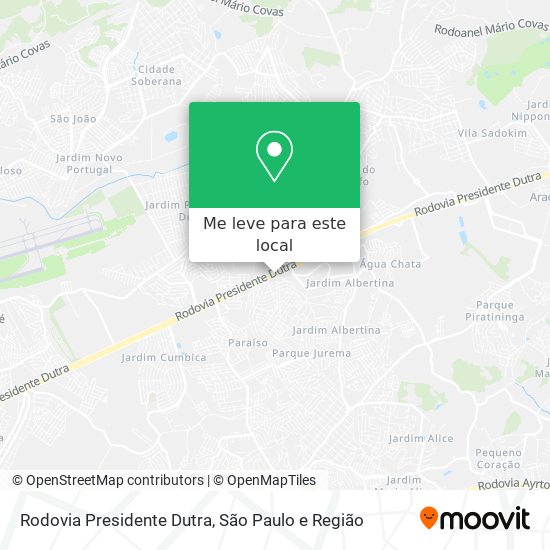 Rodovia Presidente Dutra mapa