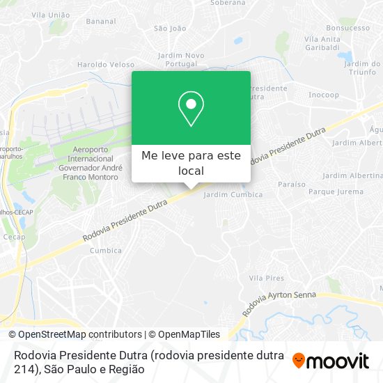 Rodovia Presidente Dutra (rodovia presidente dutra 214) mapa