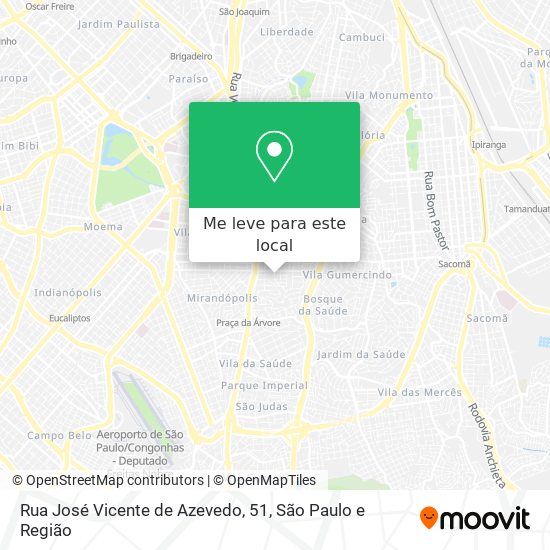 Rua José Vicente de Azevedo, 51 mapa