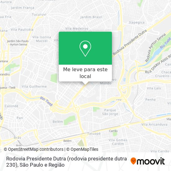 Rodovia Presidente Dutra (rodovia presidente dutra 230) mapa