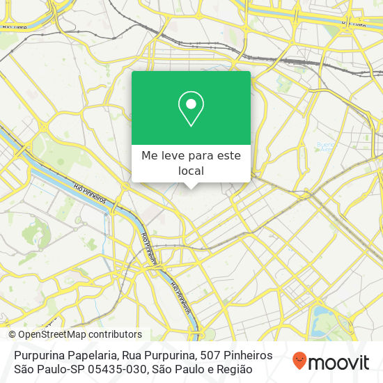 Purpurina Papelaria, Rua Purpurina, 507 Pinheiros São Paulo-SP 05435-030 mapa