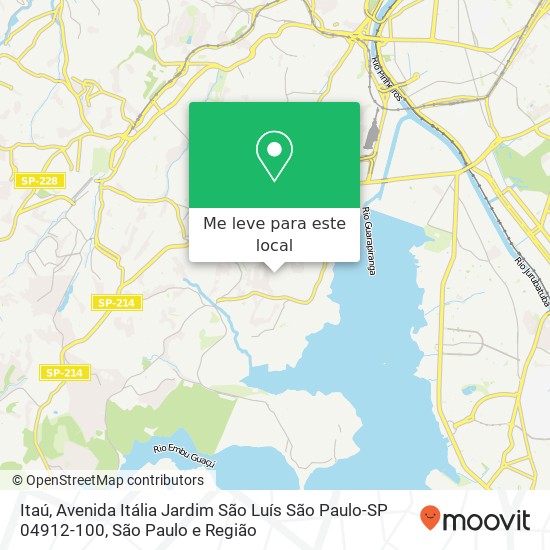 Itaú, Avenida Itália Jardim São Luís São Paulo-SP 04912-100 mapa