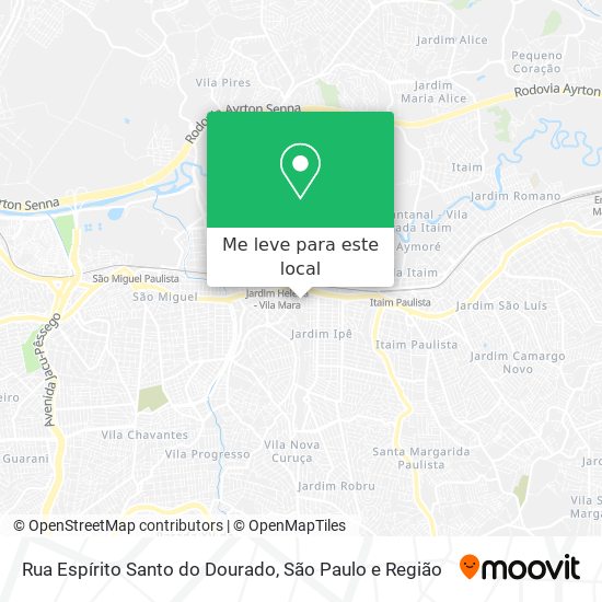 Rua Espírito Santo do Dourado mapa