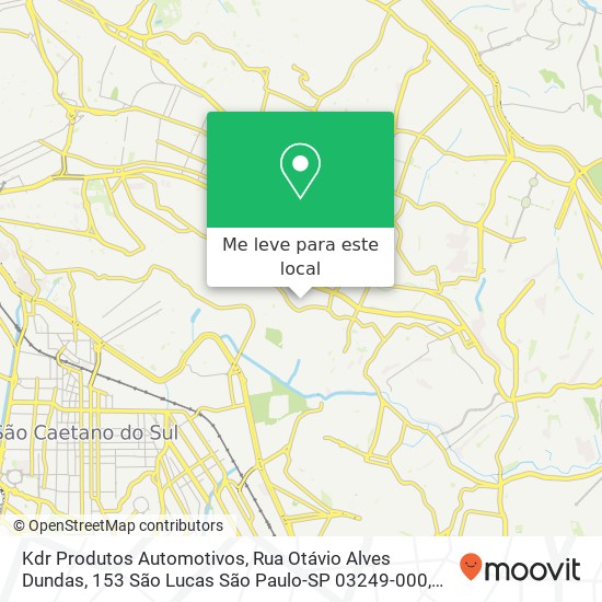 Kdr Produtos Automotivos, Rua Otávio Alves Dundas, 153 São Lucas São Paulo-SP 03249-000 mapa