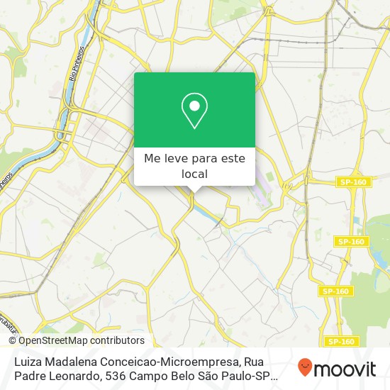 Luiza Madalena Conceicao-Microempresa, Rua Padre Leonardo, 536 Campo Belo São Paulo-SP 04625-022 mapa