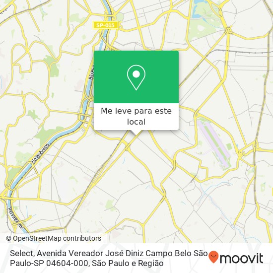 Select, Avenida Vereador José Diniz Campo Belo São Paulo-SP 04604-000 mapa