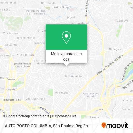 AUTO POSTO COLUMBIA mapa