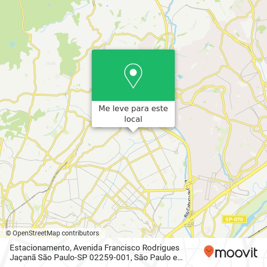 Estacionamento, Avenida Francisco Rodrigues Jaçanã São Paulo-SP 02259-001 mapa