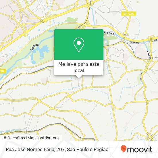 Rua José Gomes Faria, 207, Cangaíba São Paulo-SP mapa