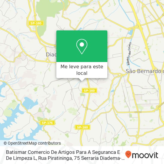 Batismar Comercio De Artigos Para A Seguranca E De Limpeza L, Rua Piratininga, 75 Serraria Diadema-SP 09990-020 mapa