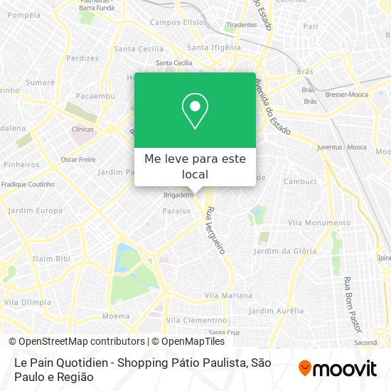Le Pain Quotidien - Shopping Pátio Paulista mapa