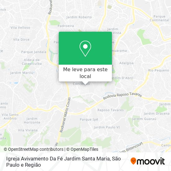 Igreja Avivamento Da Fé Jardim Santa Maria mapa
