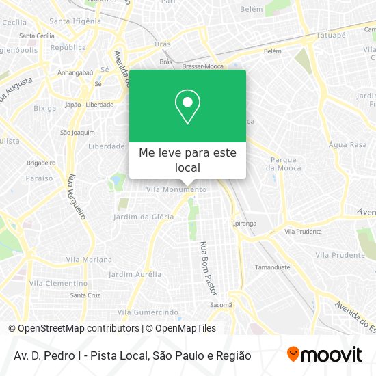 Av. D. Pedro I - Pista Local mapa