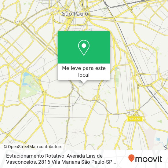 Estacionamento Rotativo, Avenida Lins de Vasconcelos, 2816 Vila Mariana São Paulo-SP 04112-002 mapa