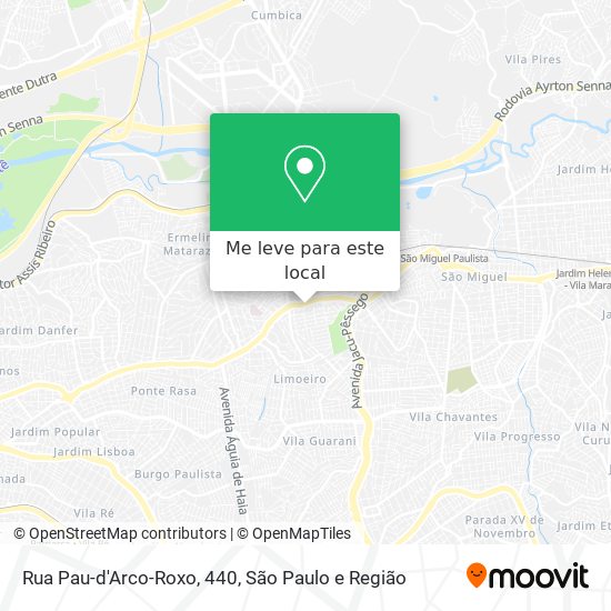 Rua Pau-d'Arco-Roxo, 440 mapa