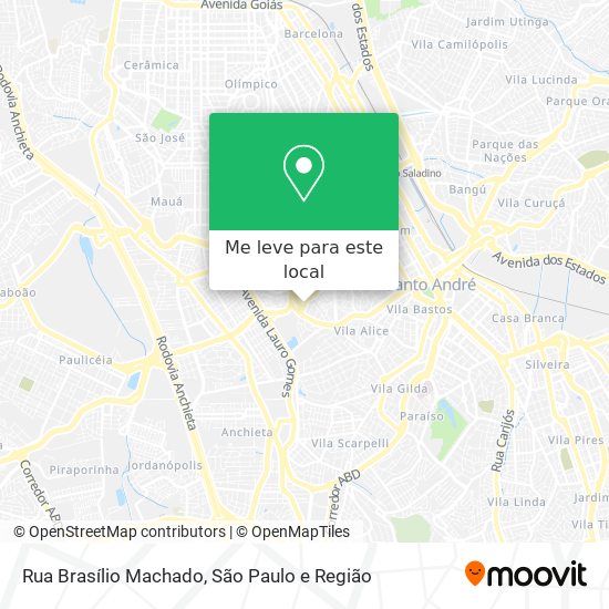 Rua Brasílio Machado mapa