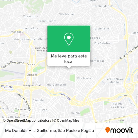 Mc Donalds Vila Guilherme mapa