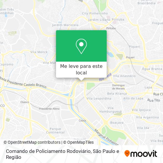 Comando de Policiamento Rodoviário mapa