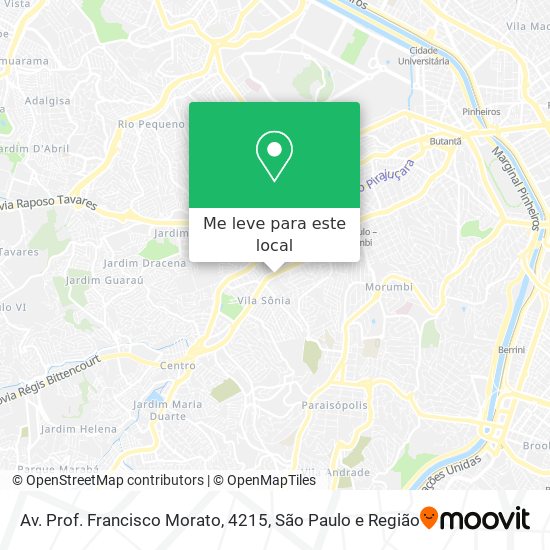 Av. Prof. Francisco Morato, 4215 mapa