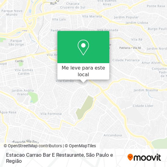 Estacao Carrao Bar E Restaurante mapa