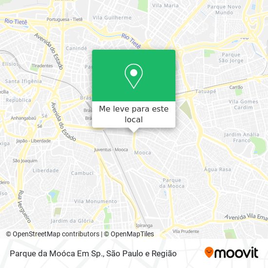 Parque da Moóca Em Sp. mapa