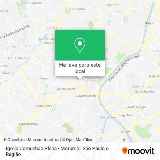 Igreja Comunhão Plena - Morumbi mapa