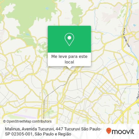 Malinus, Avenida Tucuruvi, 447 Tucuruvi São Paulo-SP 02305-001 mapa