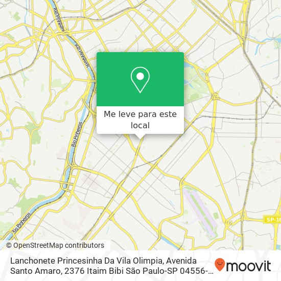 Lanchonete Princesinha Da Vila Olimpia, Avenida Santo Amaro, 2376 Itaim Bibi São Paulo-SP 04556-100 mapa