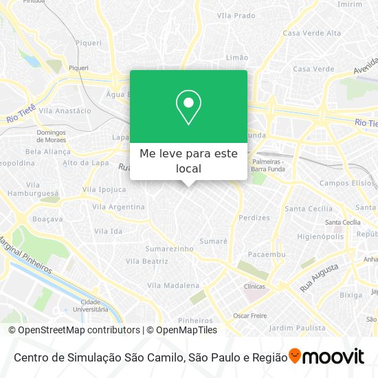 Centro de Simulação São Camilo mapa