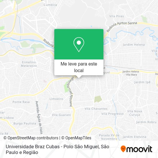 Como chegar até Universidade Braz Cubas Polo São Miguel em Vila Jacuí