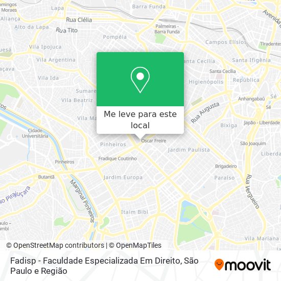 Fadisp - Faculdade Especializada Em Direito mapa