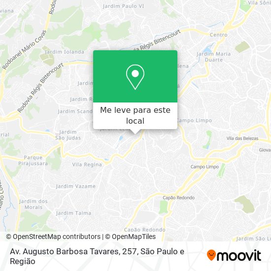 Av. Augusto Barbosa Tavares, 257 mapa