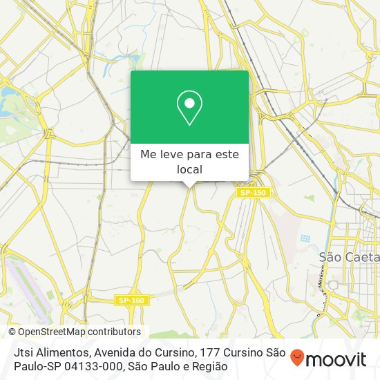 Jtsi Alimentos, Avenida do Cursino, 177 Cursino São Paulo-SP 04133-000 mapa