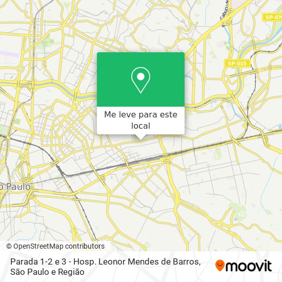 Parada 1-2 e 3 - Hosp. Leonor Mendes de Barros mapa