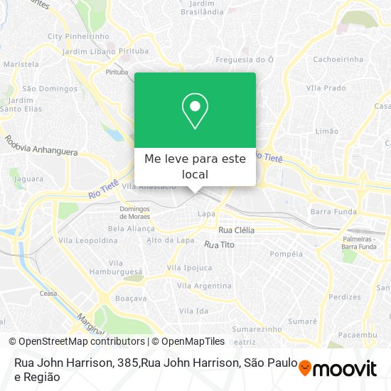 Rua John Harrison, 385,Rua John Harrison mapa