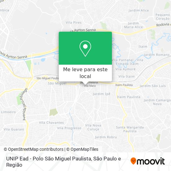 UNIP Ead - Polo São Miguel Paulista mapa