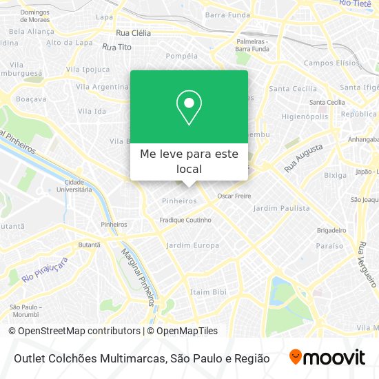 Outlet Colchões Multimarcas mapa